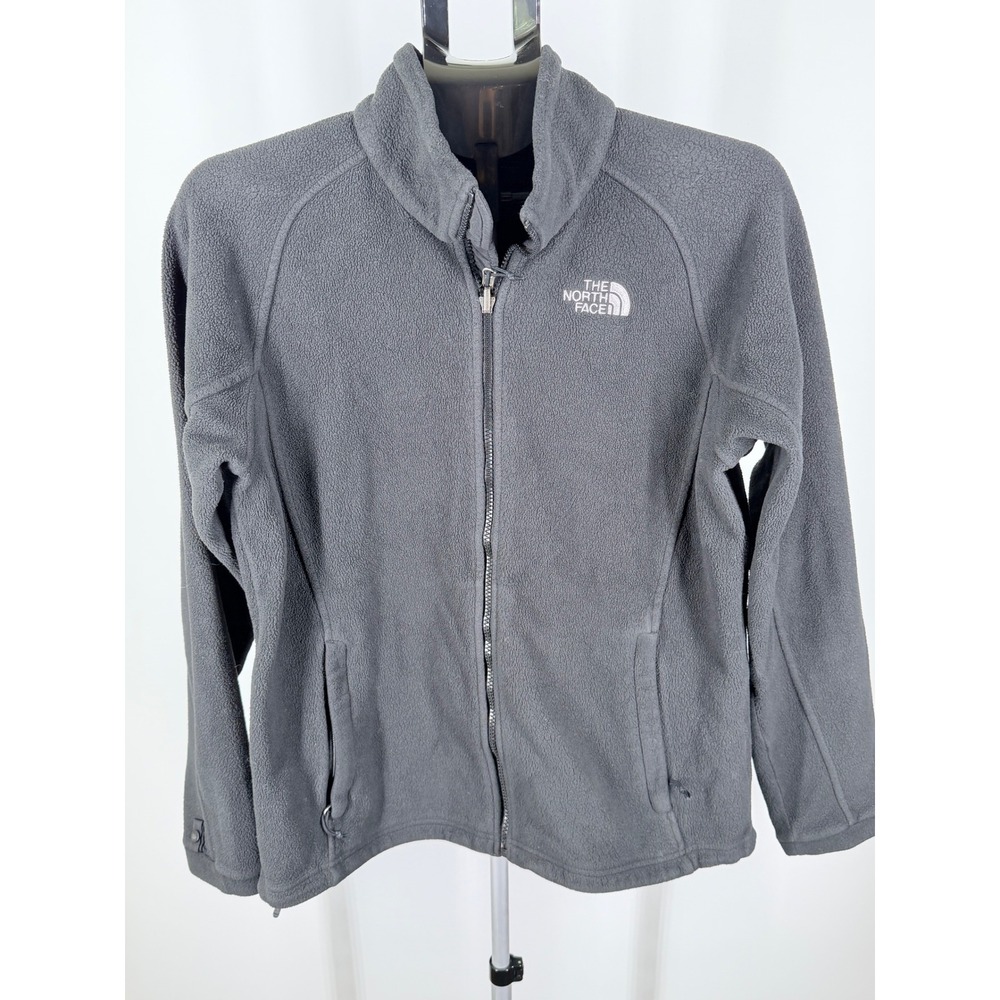 The North Face Mens Gray Full Zip TKA 100 Fleece‎ Jacket Mock Neck Large
